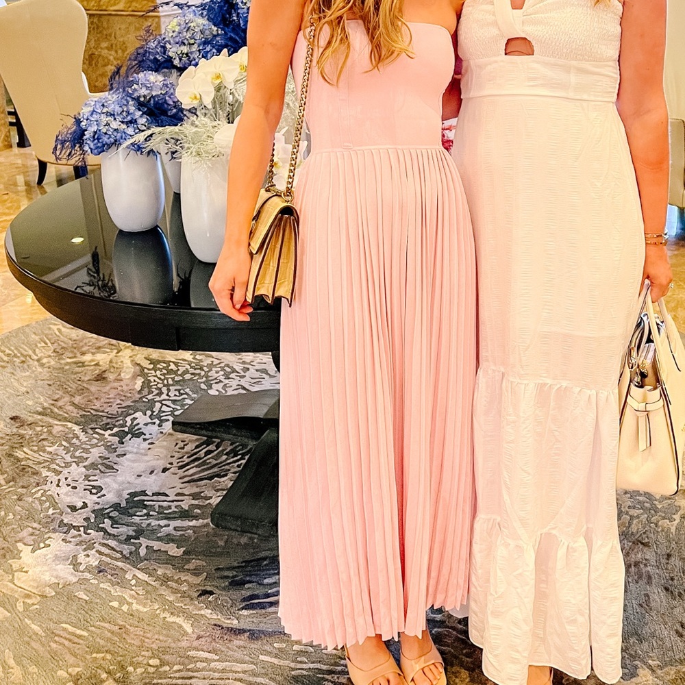Zara Light Pink Corset Maxi Dress | Size S